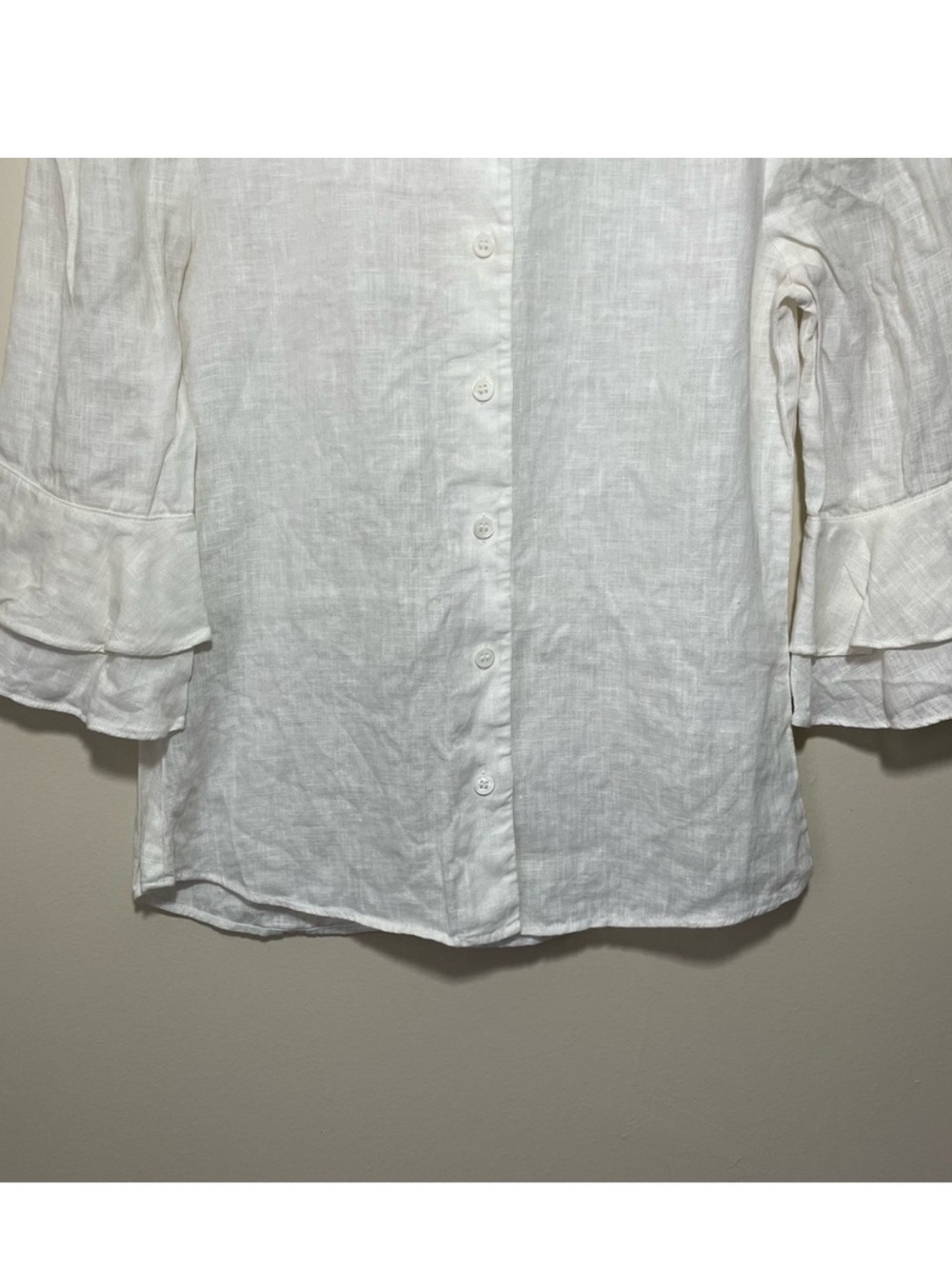 Reformation Linen Ruffle Shirt - Picture 4 of 9